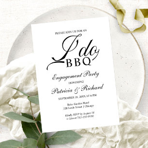 Elegante I DO BBQ Verlobungsfeier-Einladung Ankündigung