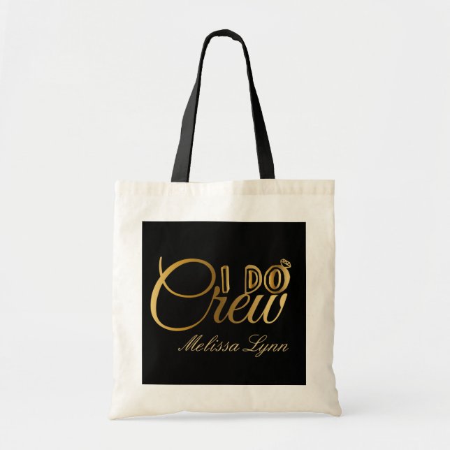 elegante ich mache Crew personalisieren Hochzeit Tragetasche (Vorne)