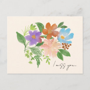 elegante „Ich vermisse Dich“-Postkarte Postkarte
