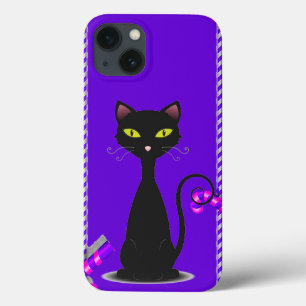 Elegante Illustration einer schwarzen Katze mit gr Case-Mate iPhone Hülle