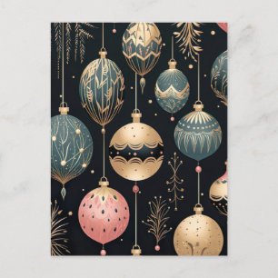 Elegante Illustration von Weihnachtsbaumkugeln  Postkarte