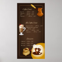Elegante Illustrierte Kaffeekarte
