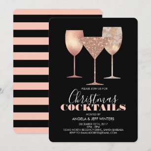 Elegante Imitat-Glitzer-Weihnachtscocktails Einladung