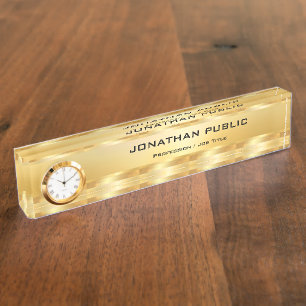 Elegante Imitat Moderne Vorlage mit Uhr Namensplakette
