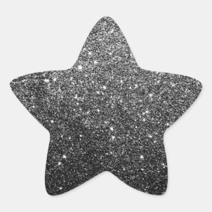 Elegante Imitat Schwarzer Glitzer Stern-Aufkleber