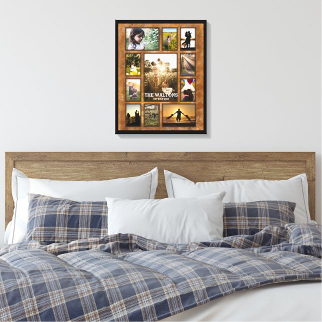 Elegante Imitate Bronze Black Frame Family Collage Leinwanddruck (Insitu (Schlafzimmer))