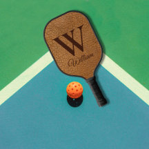 Elegante Imitate Brown Leather Mit Monogramm Initi