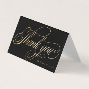 Elegante Imitate Foil Calligrafy Dankeschön Card