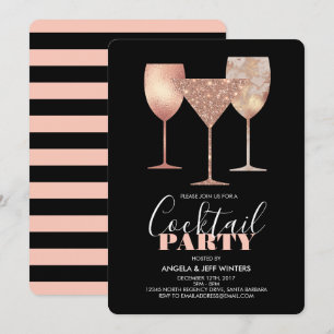 Elegante Imitate Glitzer Cocktail Party Einladung