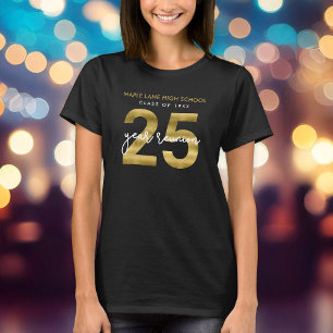 Elegante Imitate Gold 25-jährige Wiedersehen T-Shirt