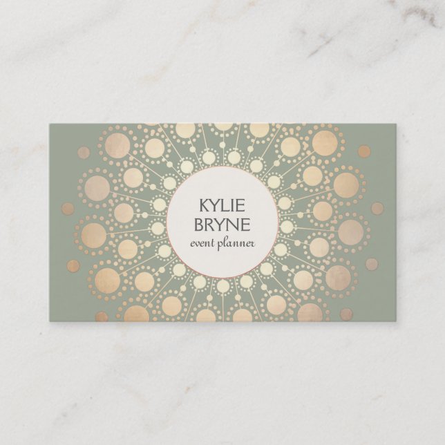 Elegante Imitate Gold Circle Motif Beruflich Visitenkarte (Vorderseite)