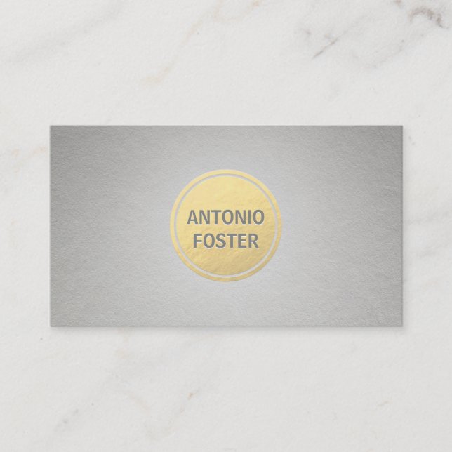 Elegante Imitate Gold Foil Circle Gray Paper Desig Visitenkarte (Vorderseite)