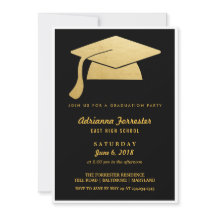 Elegante Imitate Gold Foil Grad Graduation Party