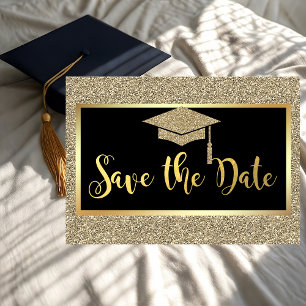 Elegante Imitate Gold Glitzer Abschluss Save the D Date