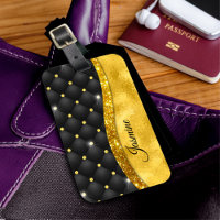 Elegante Imitate Gold Glitzer Black Diamond Monogr