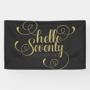 Elegante Imitate Gold Glitzer Hallo 70 Banner