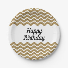 Elegante Imitate Gold Glitzer Pappteller