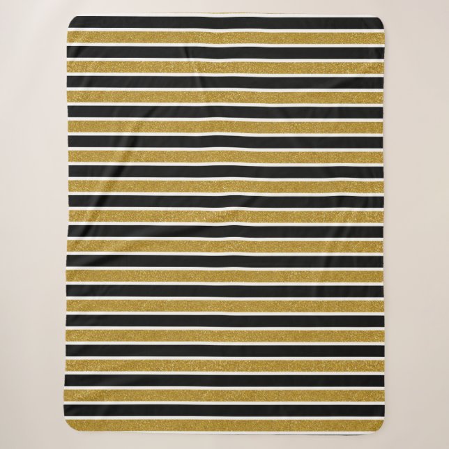 Elegante Imitate Gold Glitzer Sherpadecke (Vorderseite)