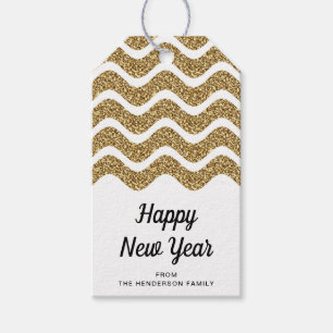 Elegante Imitate Gold Glitzer Weißes Glück Neues J Geschenkanhänger