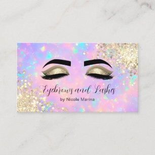 Elegante Imitate Gold Holographic Eyelash Eyebrow  Visitenkarte