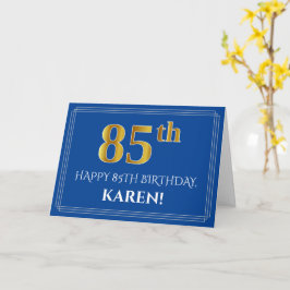 Elegante Imitate Gold Look 85. Geburtstag, Name (b Karte