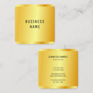 Elegante Imitate Gold Metallic Look Moderner Glamo Quadratische Visitenkarte