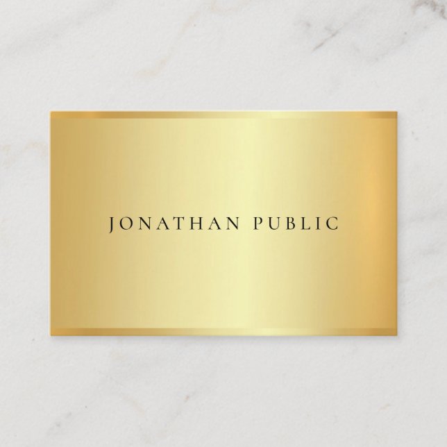 Elegante Imitate Gold Moderne einfache Vorlage Tre Visitenkarte (Vorderseite)