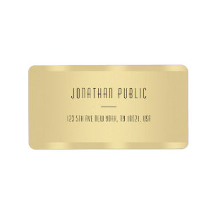 Elegante Imitate Gold Moderne Minimalistische Vorl Adressaufkleber