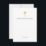 Elegante Imitate Gold Palm Tree Advice für die Bra Hinweiskarte<br><div class="desc">Diese stilvollen Brautparty "Ratschläge für die Braut" Karten zeigen ein Imitat Goldpalme auf weißem Hintergrund. Die Rückseite der Karte weist ein subtiles Goldmuster der Imitate auf.</div>