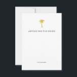Elegante Imitate Gold Palm Tree Advice für die Bra Hinweiskarte<br><div class="desc">Diese stilvollen Brautparty "Ratschläge für die Braut" Karten zeigen ein Imitat Goldpalme auf weißem Hintergrund. Die Rückseite der Karte weist ein subtiles Goldmuster der Imitate auf.</div>