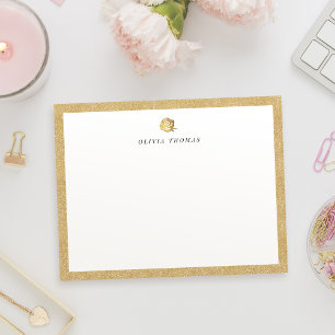 Elegante Imitate Gold Rose personalisiert Statione Mitteilungskarte