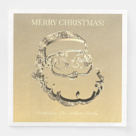 Elegante Imitate Gold Santa Claus Frohe Weihnachte Serviette