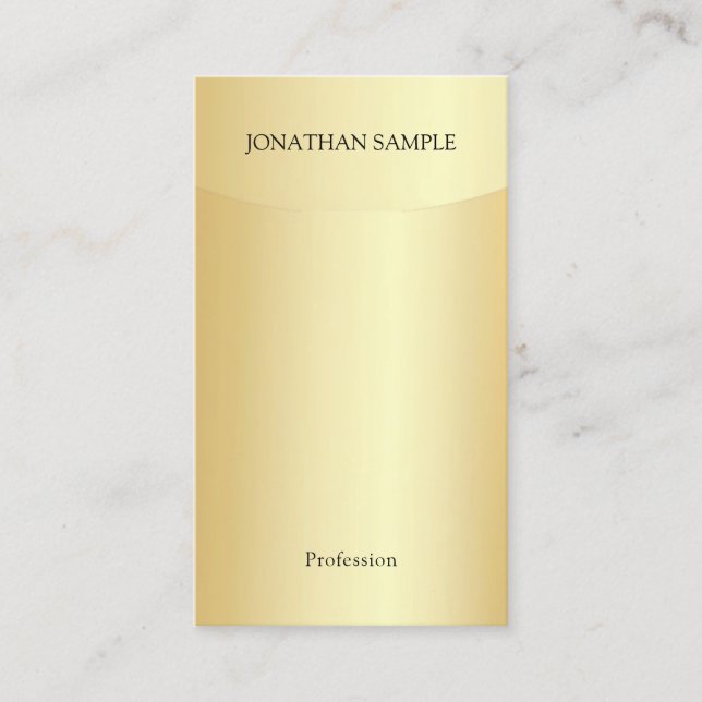 Elegante Imitate Gold Template Beruflich Moderne Visitenkarte (Vorderseite)