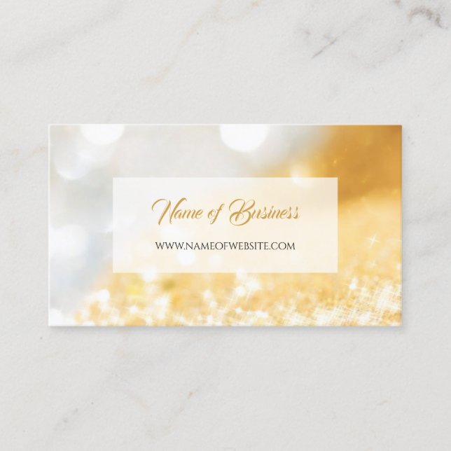 Elegante IMITATE Gold und Silber Glitzer Bokeh Spa Visitenkarte (Vorderseite)