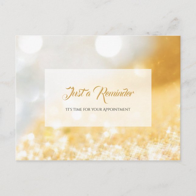 Elegante IMITATE Gold und Silver Bokeh Ernennung Postkarte (Vorderseite)