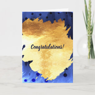 Elegante Imitate Gold Watercolor Herzlichen Glückw Karte