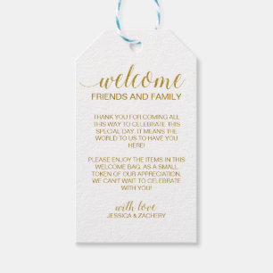 Elegante Imitate Gold Wedding Willkommensgeschenk Geschenkanhänger