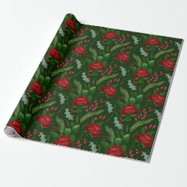 Elegante Imitate Goldbarren-Rose Pinienbeeren Geschenkpapier