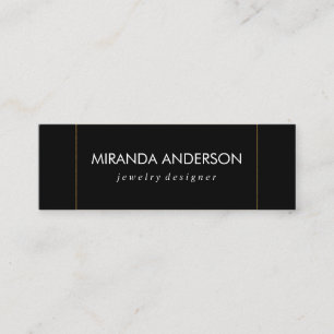 Elegante Imitate Golden Border Schwarz-weiß Mini Visitenkarte