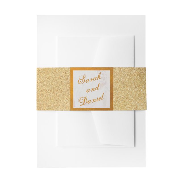 Elegante Imitate Goldene Foil Glitzer Einladungsbanderole (Vorderseite Beispiel)