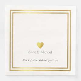 Elegante Imitate Goldene Liebe Hochzeit Serviette