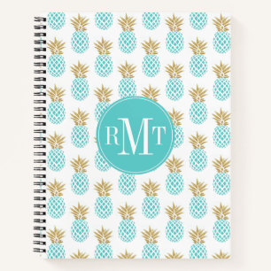 Elegante Imitate goldenes tropisches Ananas-Muster Notizbuch