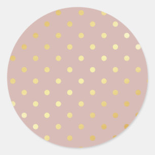 elegante Imitate goldfarbene Polka-Punkte Runder Aufkleber