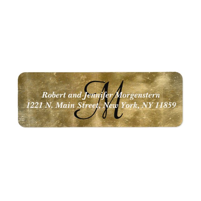 Elegante Imitate Golf Foil Monogram Address Labels (Vorne)