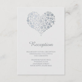 Elegante Imitate Info-Karte für Silver Foil Heart Begleitkarte
