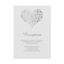 Elegante Imitate Info-Karte für Silver Foil Heart