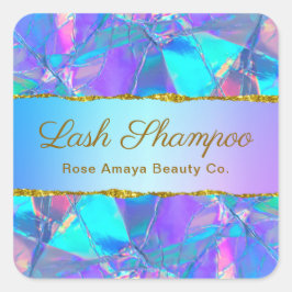 Elegante Imitate Iridescent Holographic Lash Clean Quadratischer Aufkleber