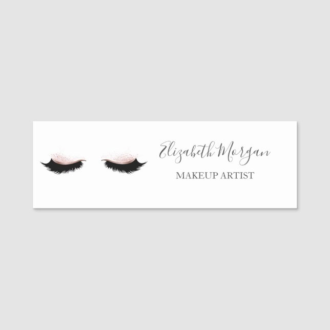 Elegante Imitate Lashes, Makeup artist Namensschild (Vorderseite)