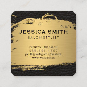 Elegante Imitate Metallic Gold Leather Print Quadratische Visitenkarte