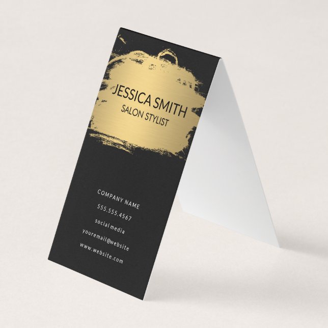Elegante Imitate Metallic Gold und Black Visitenkarten (Vorderseite)